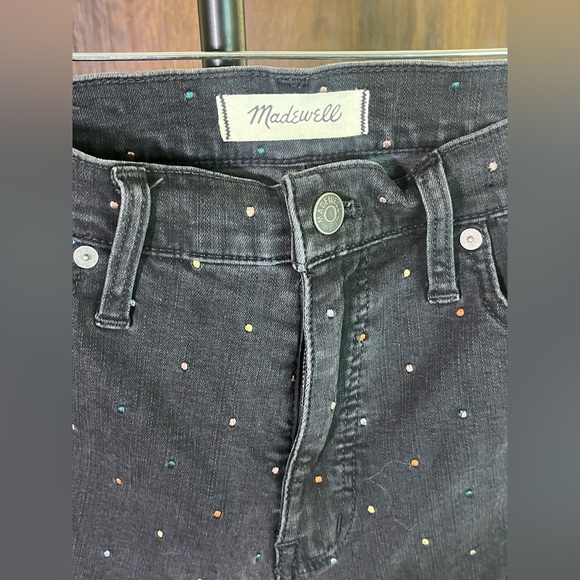 Madewell Black Metallic Polka Dot Skinny Jeans - Picture 3 of 10